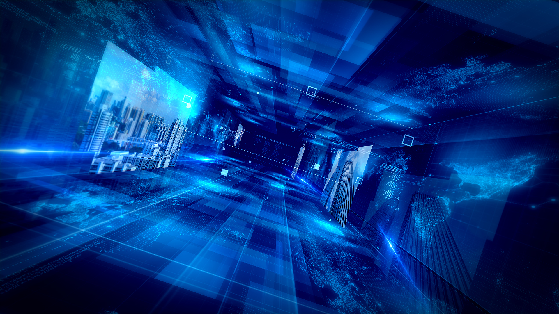 蓝色科技感图片隧道穿梭LOGO片头ae模板视频的预览图