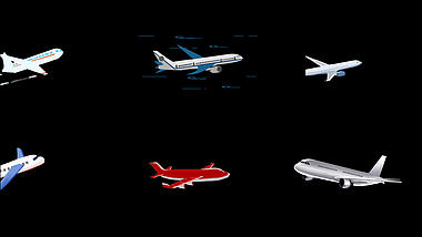 交通航空航行白色飞机飞行空中飞翔旅行视频元素视频的预览图