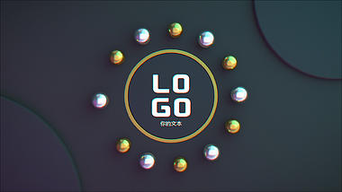 时尚动感三维小球动画LOGO片头ae模板视频的预览图