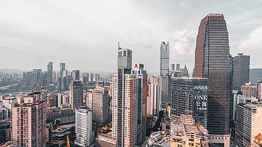 8K震撼黑金重庆主城区城市建筑群商务楼办公大楼视频的预览图