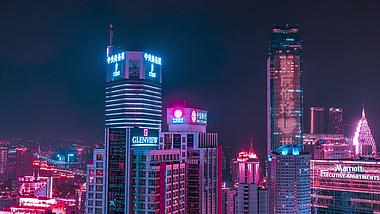 8K震撼赛博朋克重庆CBD商务中心灯光秀繁华夜景视频的预览图