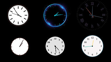 时钟时间倒计时感旋转的时钟钟表挂表视频元素视频的预览图