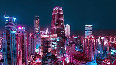 8K震撼重庆赛博朋克俯瞰解放碑城市夜景视频的预览图