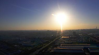 4K航拍城市逆光日落唯美意境视频的预览图