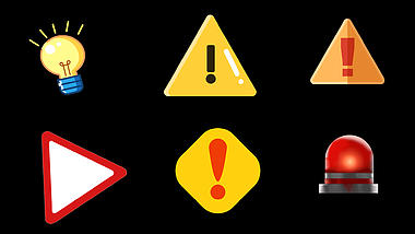 安全警示感叹号危险警告提示注意三角形视频元素视频的预览图