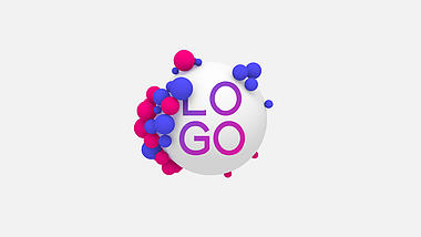 简约时尚三维小球旋转LOGO片头ae模板视频的预览图