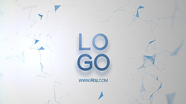 简洁科技感蓝色点线面LOGO片头ae模板视频的预览图