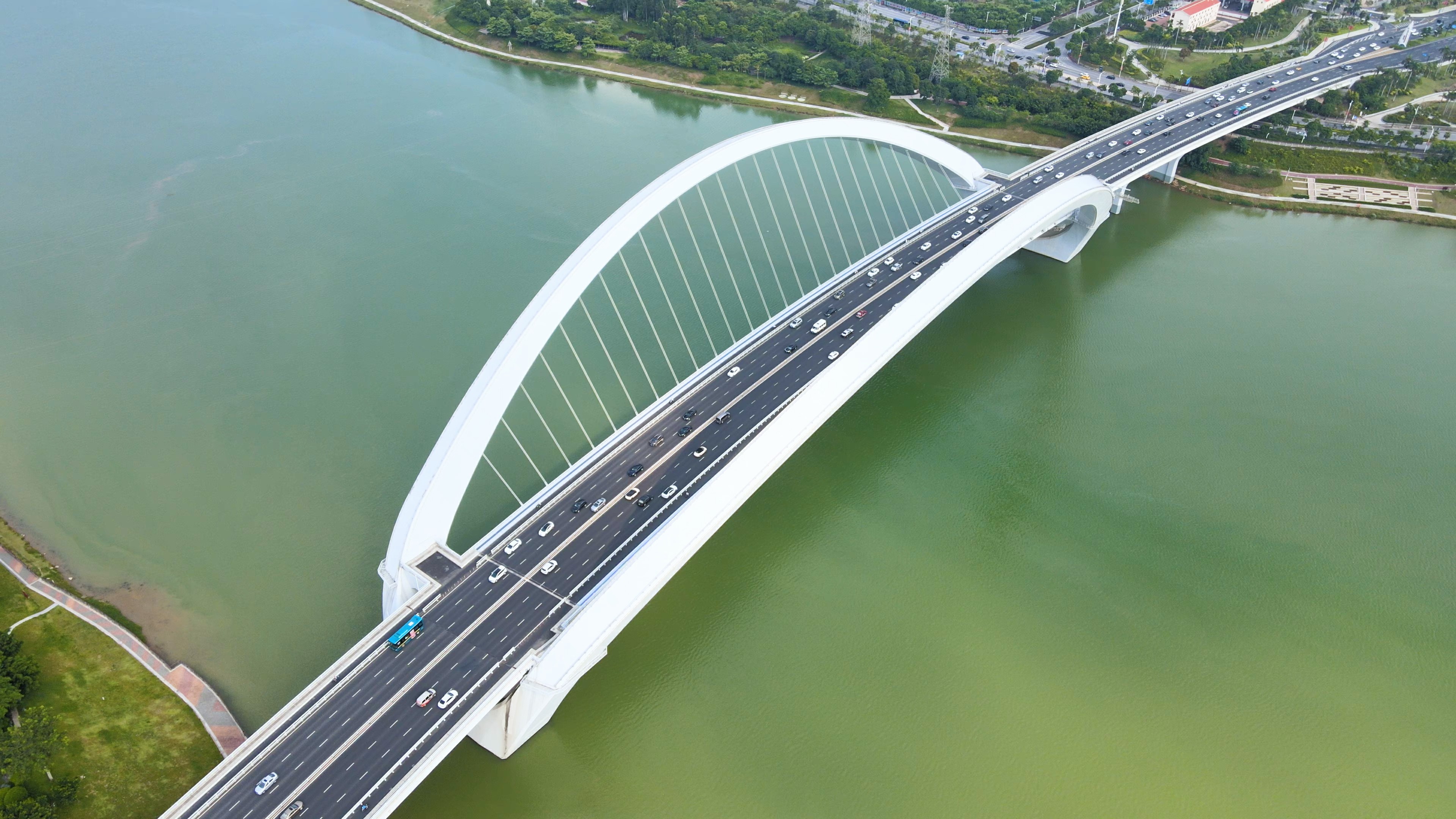 4K航拍广西地标南宁大桥视频的预览图