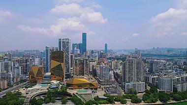 4K航拍广西柳州城市中心高楼建筑视频的预览图