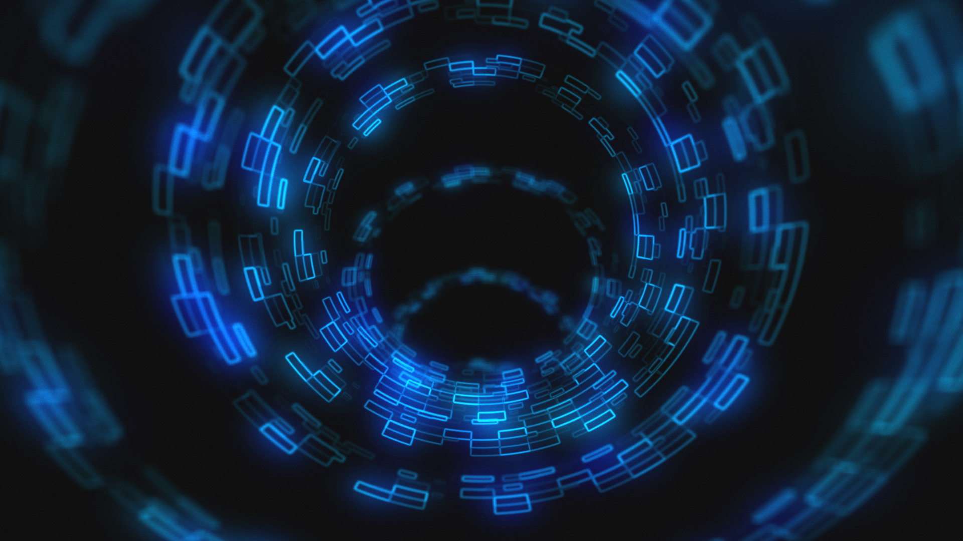 科技感蓝色隧道穿梭线条描边LOGO片头ae模板视频的预览图