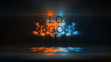 炫彩粒子光斑光效掉落地面LOGO片头ae模板视频的预览图