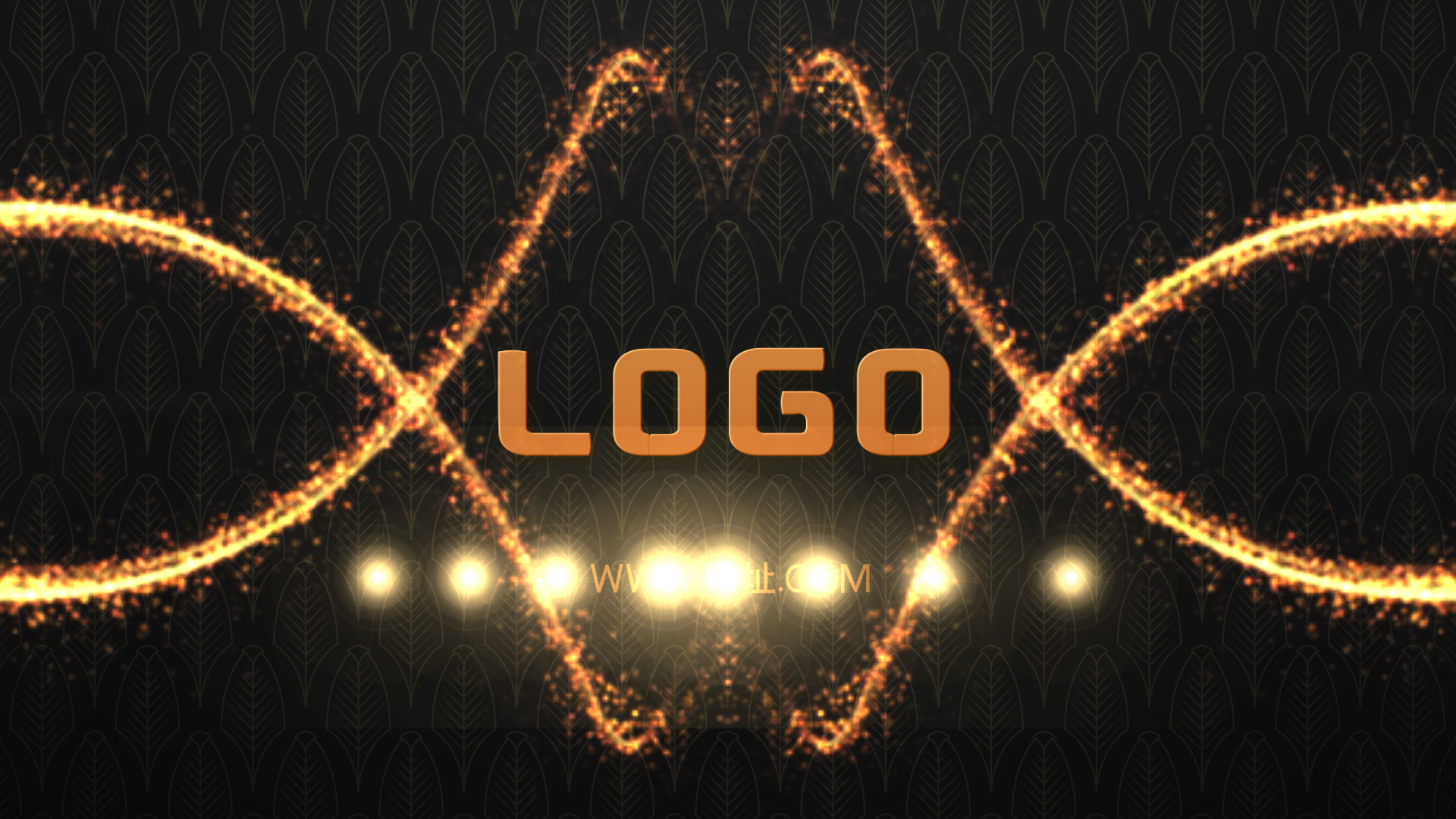 金色纹理粒子光线效果LOGO片头ae模板视频的预览图