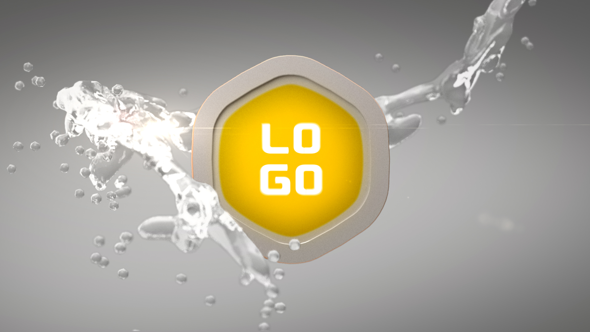 明亮流体水流划过企业LOGO片头ae模板视频的预览图