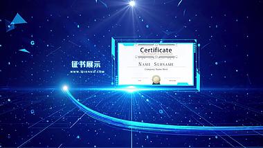 大气震撼科技粒子光效荣誉证书展示AE模板视频的预览图