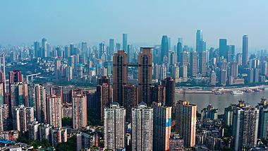 4k航拍重庆密集高楼住宅建筑城市建设视频的预览图