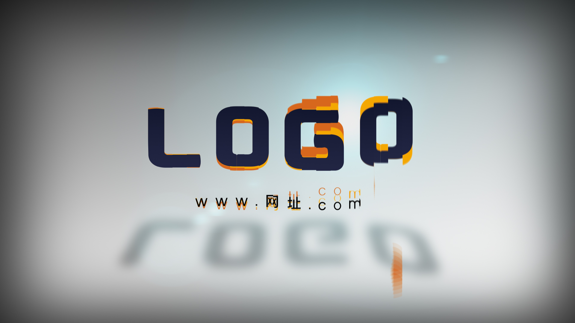 简约玻璃感层叠企业LOGO片头ae模板视频的预览图