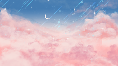 原创粉色梦幻漫画天空云朵动态背景视频AE模板视频的预览图