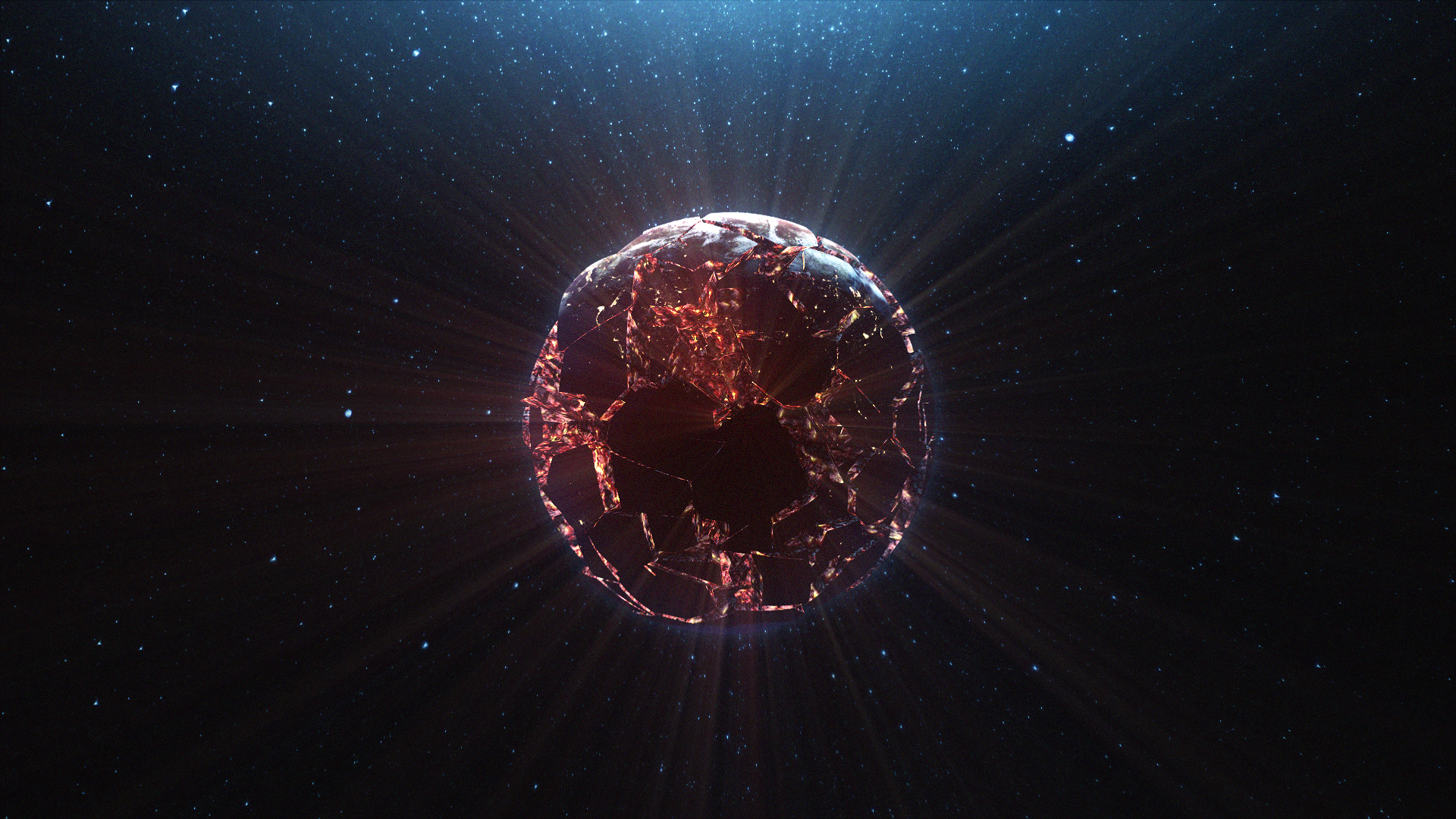 大气史诗宇宙地球碎块LOGO展示演绎视频的预览图