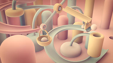 清新三维小球机械动画LOGO展示演绎片头视频的预览图