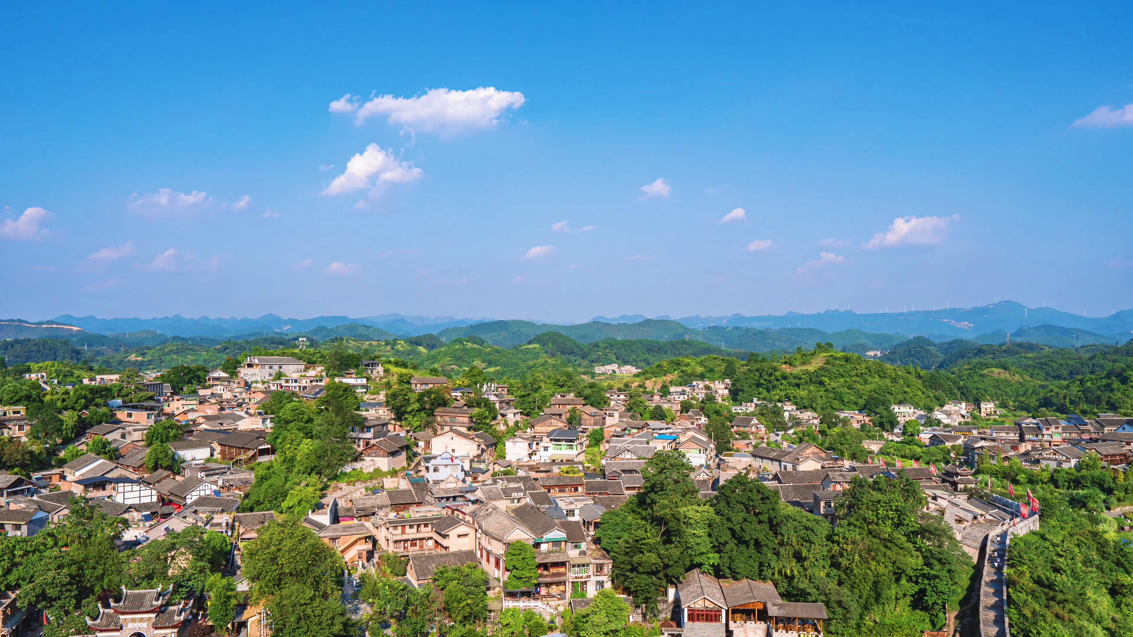 4k贵州贵阳青岩古镇旅游景区景点延时摄影视频的预览图