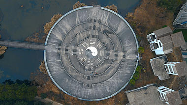 4K大气航拍俯视杭州太极八卦坛环绕视频的预览图