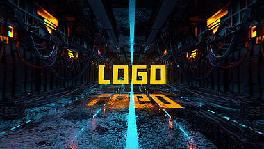炫酷赛博朋克隧道穿梭感综艺节目LOGO片头片尾ae模板视频的预览图