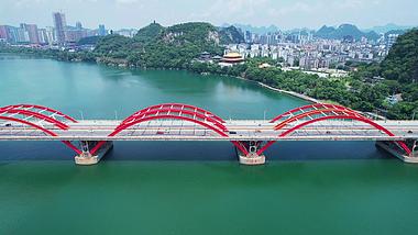 5.4k广西柳州市城市桥梁文惠桥建筑航拍视频的预览图