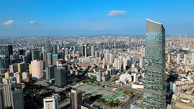 4K沈阳市中心市府广场城市建筑群航拍视频的预览图