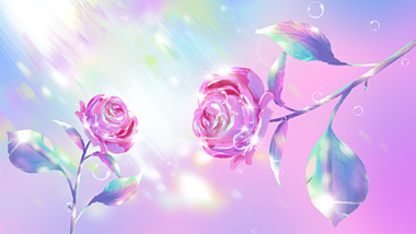 原创唯美梦幻果冻色玫瑰花盛开动态背景视频ae模板视频的预览图