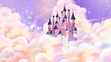 原创唯美梦幻城堡童话故事插画背景视频AE模板视频的预览图