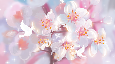 原创梦幻世界春暖花开风景插画背景视频素材视频的预览图