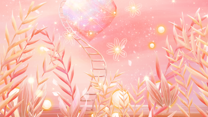 原创唯美粉橘梦幻世界治愈手绘插画背景视频AE素材视频的预览图