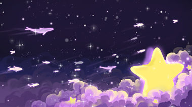 唯美紫色梦幻世界星辰大海插画背景视频ae素材视频的预览图