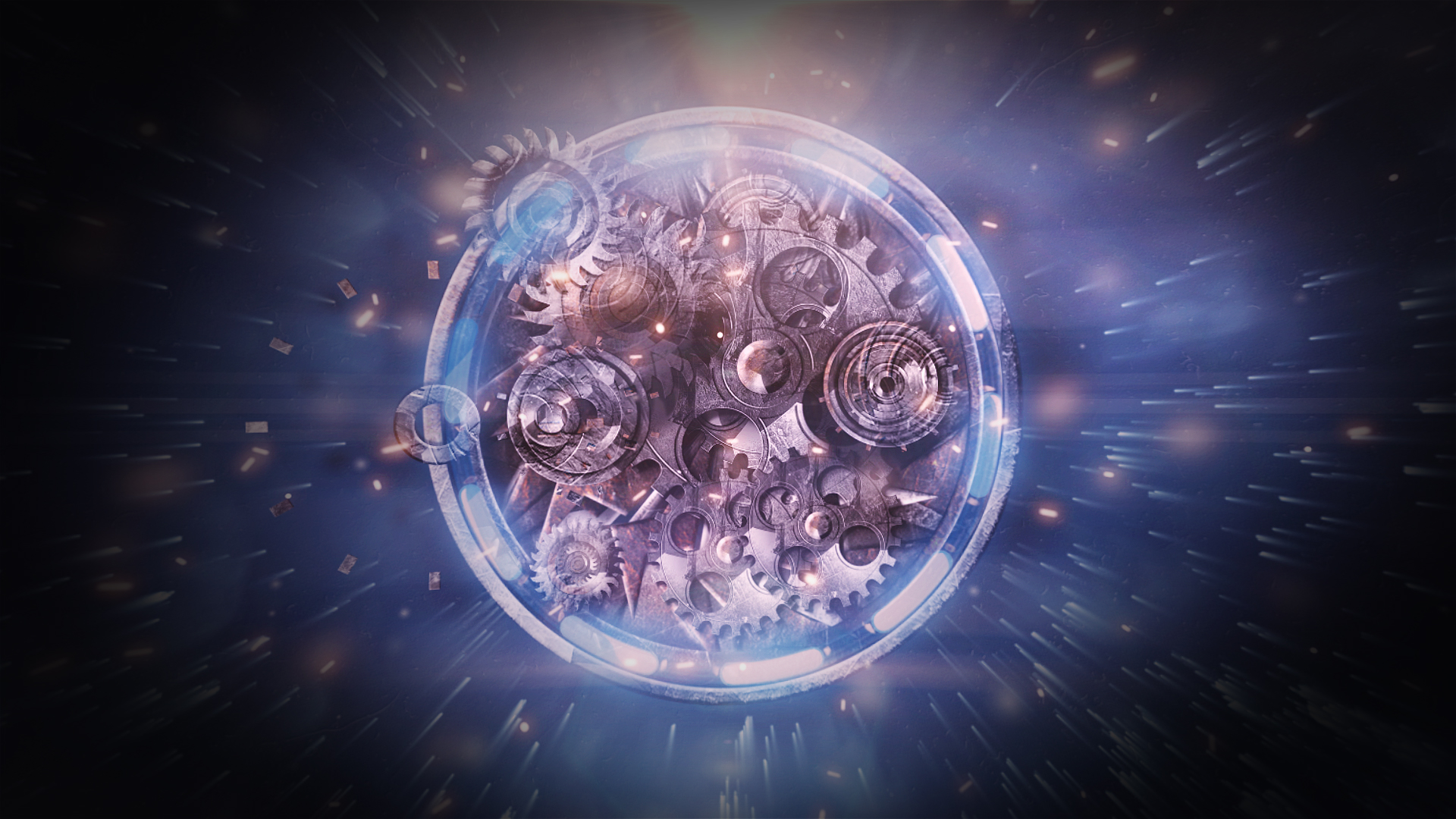 大气史诗粒子齿轮组合LOGO片头视频的预览图