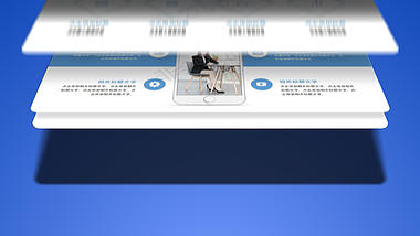 三维蓝色商务企业图文叠加展示视频片头ae模板视频的预览图