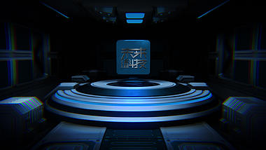 科技感立体三维未来机械隧道穿梭文字LOGO片头ae模板视频的预览图