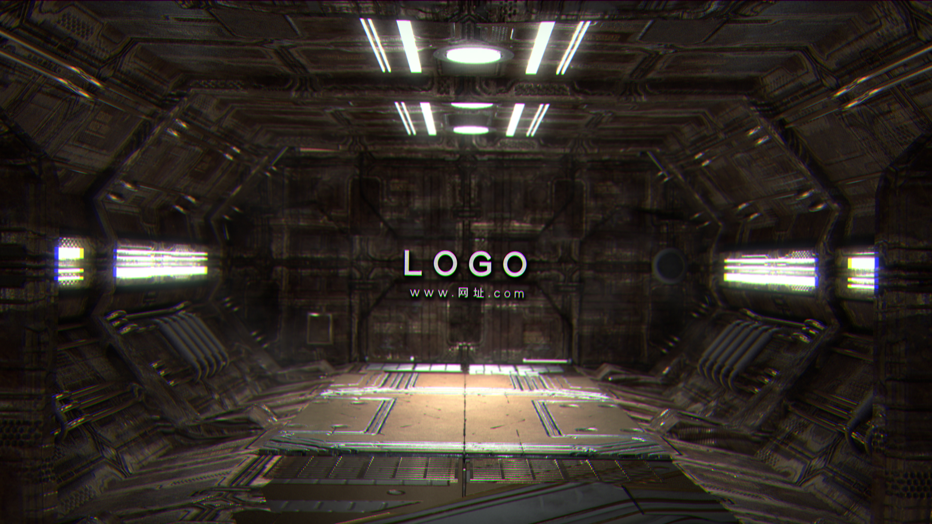 科技感立体钢铁隧道信号故障LOGO片头ae模板视频的预览图