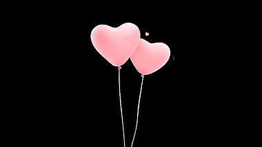 卡通520爱心粉色气球透明通道视频的预览图