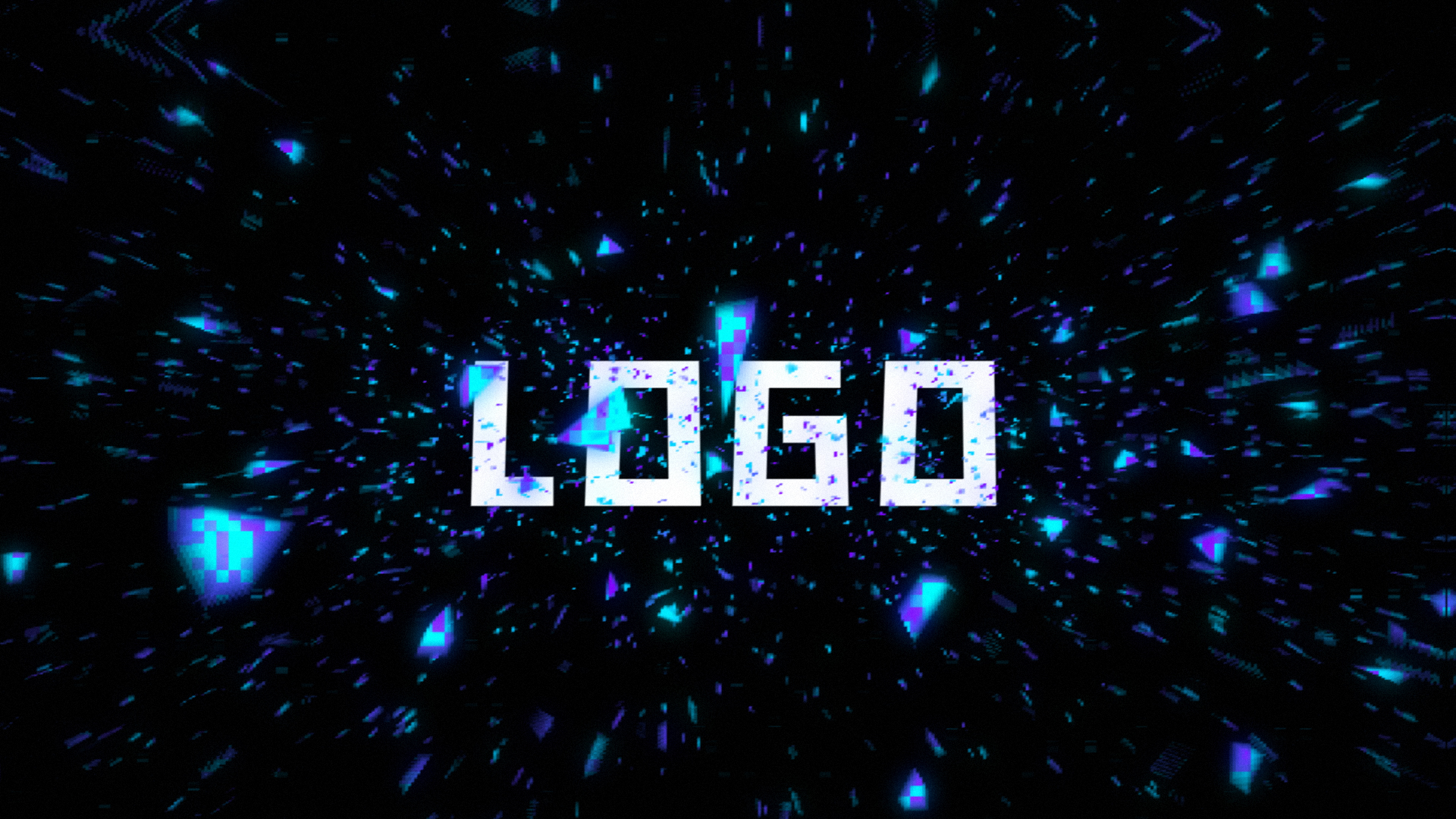 炫酷赛博朋克粒子碎片LOGO片头视频的预览图