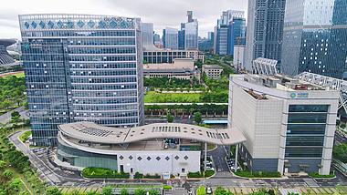 4k航拍城市中国移动办公大楼视频的预览图