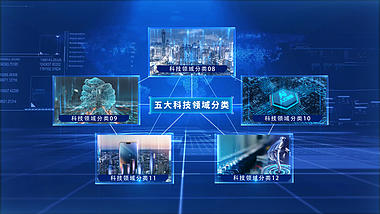 蓝色企业业务展示分类科技图文展示AE模板视频的预览图