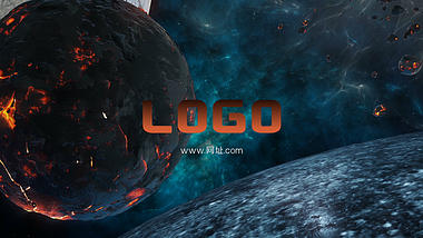 大气史诗太空宇宙星球陨石粒子LOGO片头视频的预览图