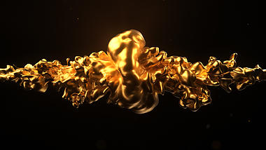 大气抽象金色流体液体LOGO片头ae模板视频的预览图