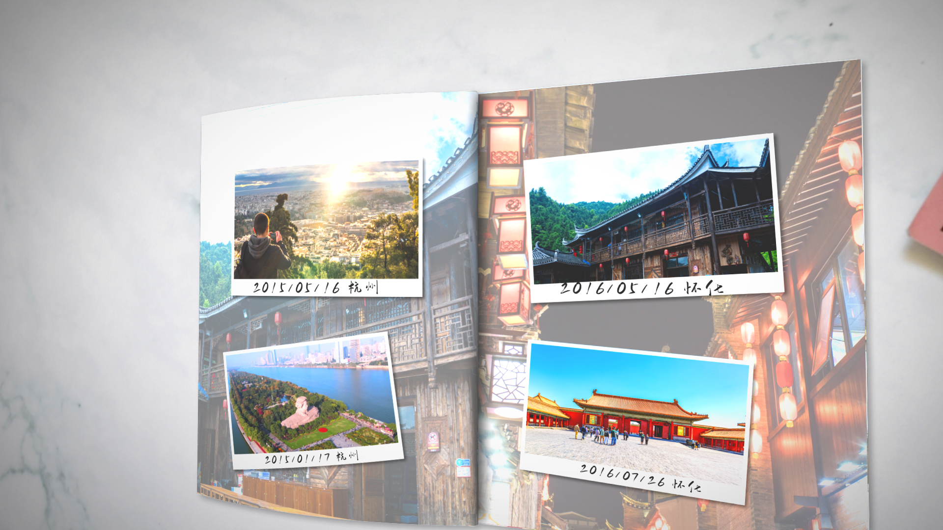 翻页旅游宣传画册相册图文展示AE模板视频的预览图