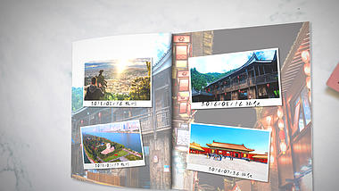 翻页旅游宣传画册相册图文展示AE模板视频的预览图