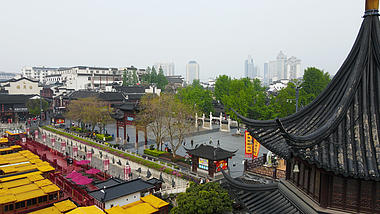 4k航拍南京5A级景区南京夫子庙视频的预览图
