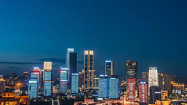 4k重庆江北嘴市中心CBD灯光秀城市夜景延时视频的预览图