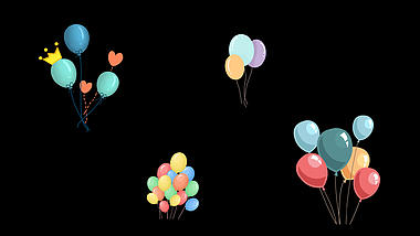 儿童节欢乐彩色气球漂浮应援带通道苏擦视频的预览图