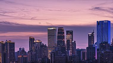 8k重庆渝中CBD高楼建筑夜幕晚霞延时视频的预览图
