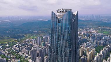 4K航拍广西南宁东盟商务大厦商务建筑视频的预览图